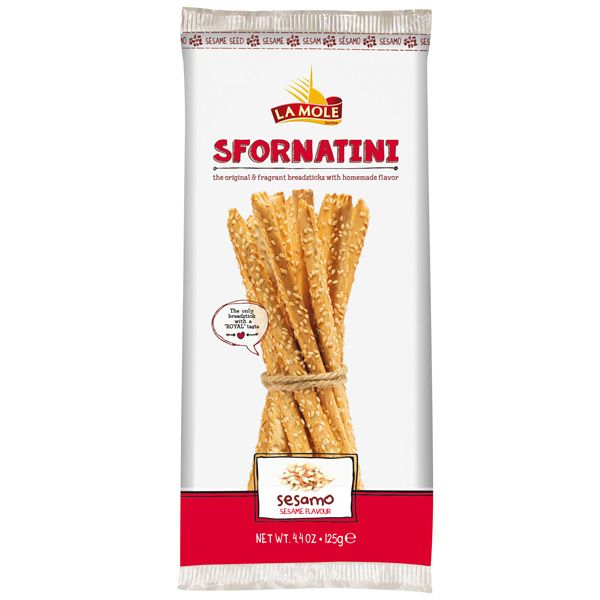 Sfornatini Sésame, 125g - Grossiste LA MOLE, spécialités de boulangerie italienne et gressins - produit cacher- Tarif professionnels