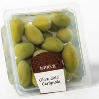 Olives Vertes de Cerignola, LA ROCCA. Barquette 175g. produit casher