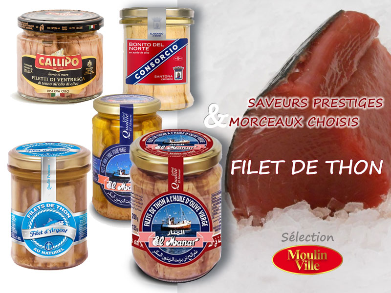 Le meilleur morceau du thon: le filet. Sélection du grossiste alimentaire Moulin Ville France