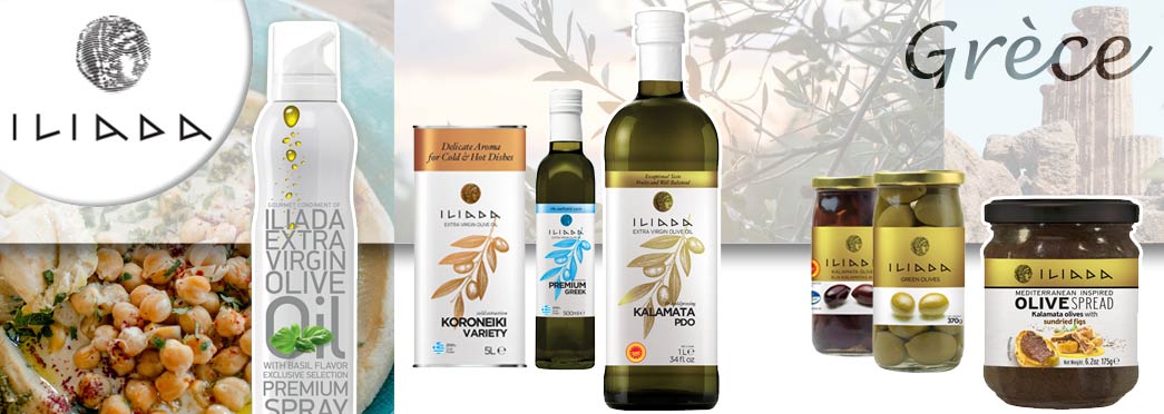 Huiles d'olive de Grèce ILIADA: grossiste importateur huiles extra vierge